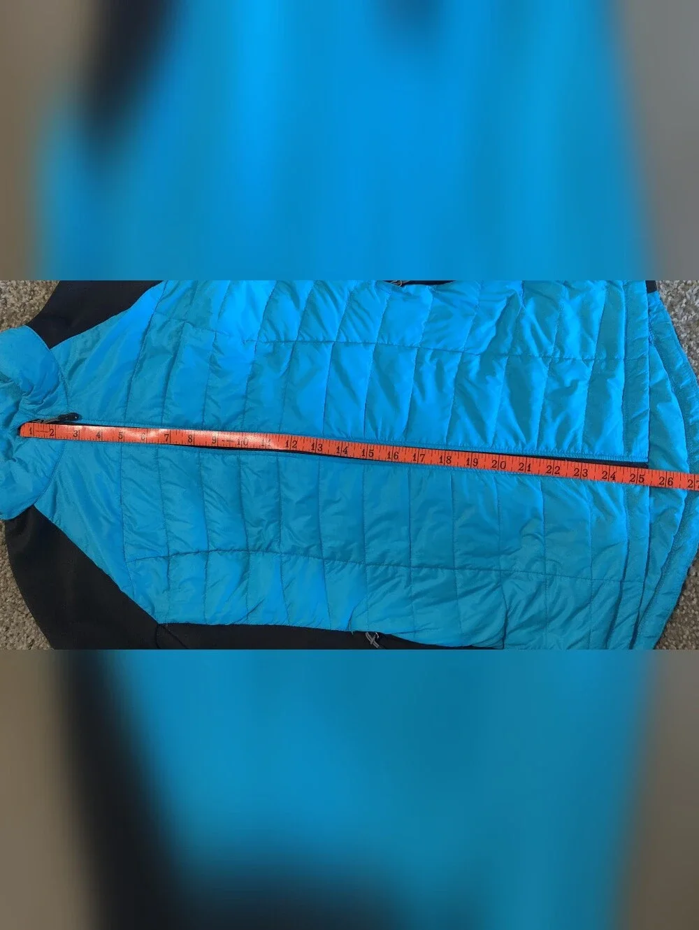 Women's Blue and Black Quilted Puffer Jacket - Picture 6 of 6